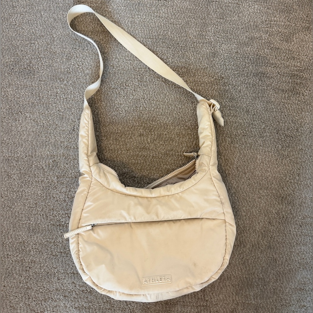 Athleta cream Crossbody Bag